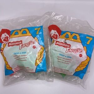 (2) 1996 Nickelodeon Twist-A-Zoid Tangle #7 McDonald Happy Meal Toy Figurine NIP